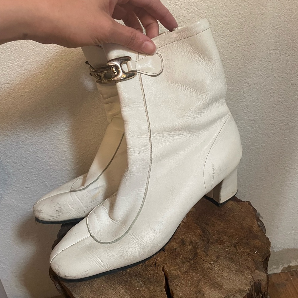 RARE Vintage white ankle boots - Picture 5 of 7
